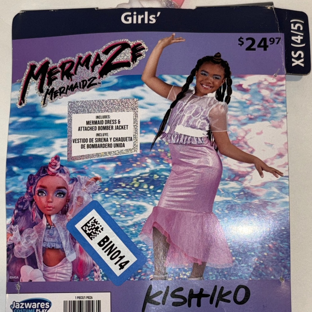 Mermaze Kishiko Girls Halloween Costume XS 4/5 NWT